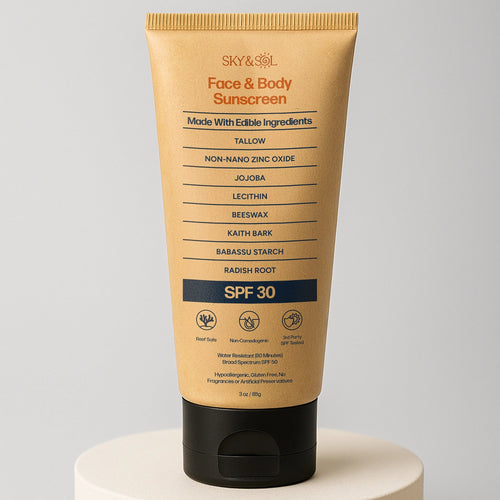 Mineral Sunscreen SPF 50 | With Grass-Fed Tallow & Zinc Oxide | Non-Greasy Formula for Face & Body | Made Without Reef-Harming UV Filters | 3 oz (85 g)